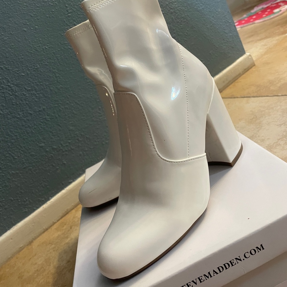 Steve Madden White Heeled Boots